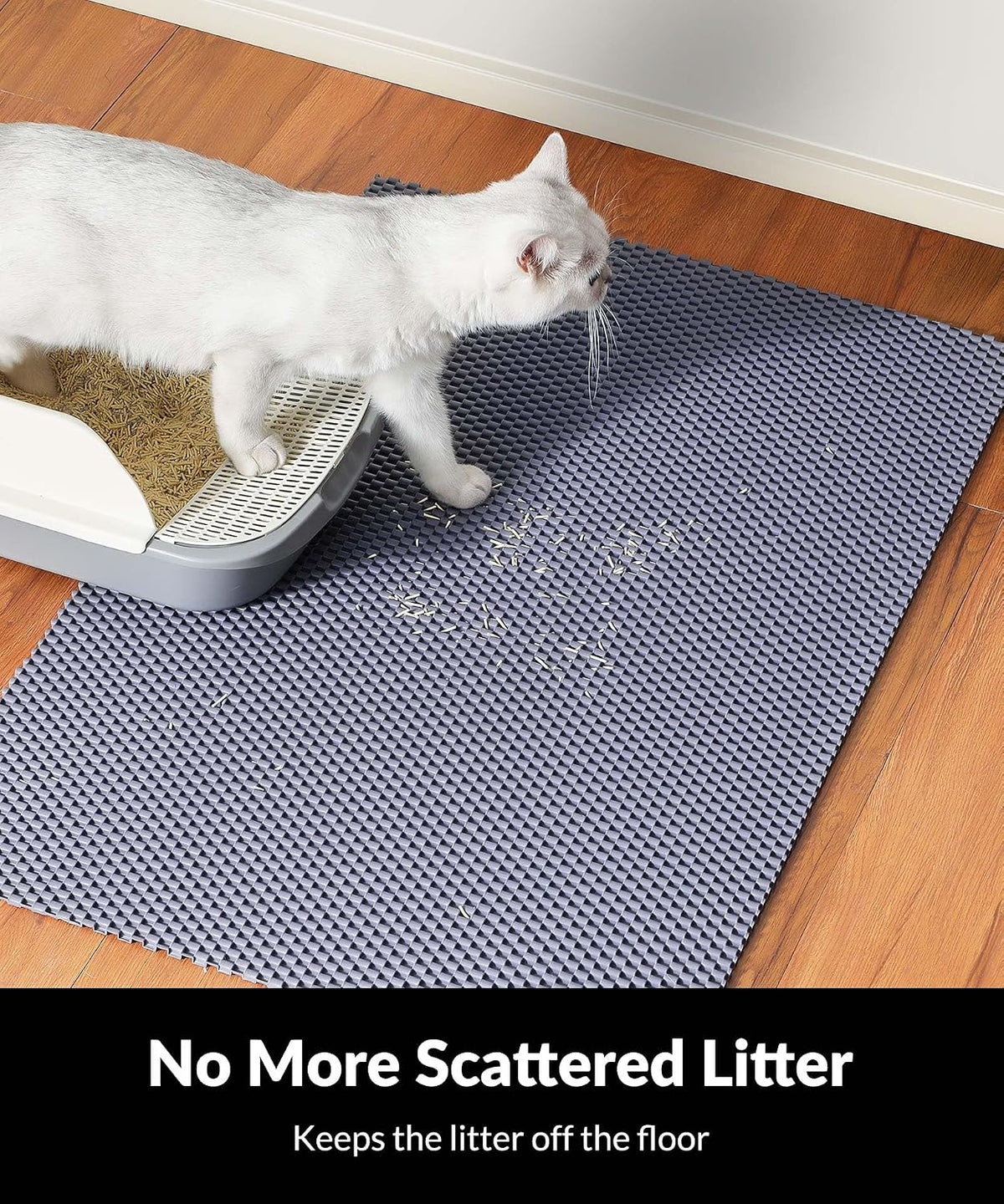 Cat Litter Mat, Cut to Fit Any Place - Grey / 35x23 Inch - image 3