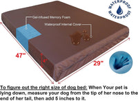 XL Orthopedic Memory Foam Dog Bed with Machine Washable Cover - XL 47" Length X 29" Width / Ballistic in Brown - image 2