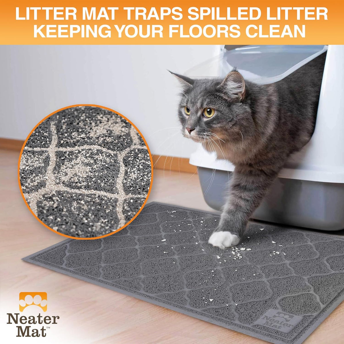 Neater Pets Neater Mat Cat Litter Mat - 28x40 / Charcoal - image 2