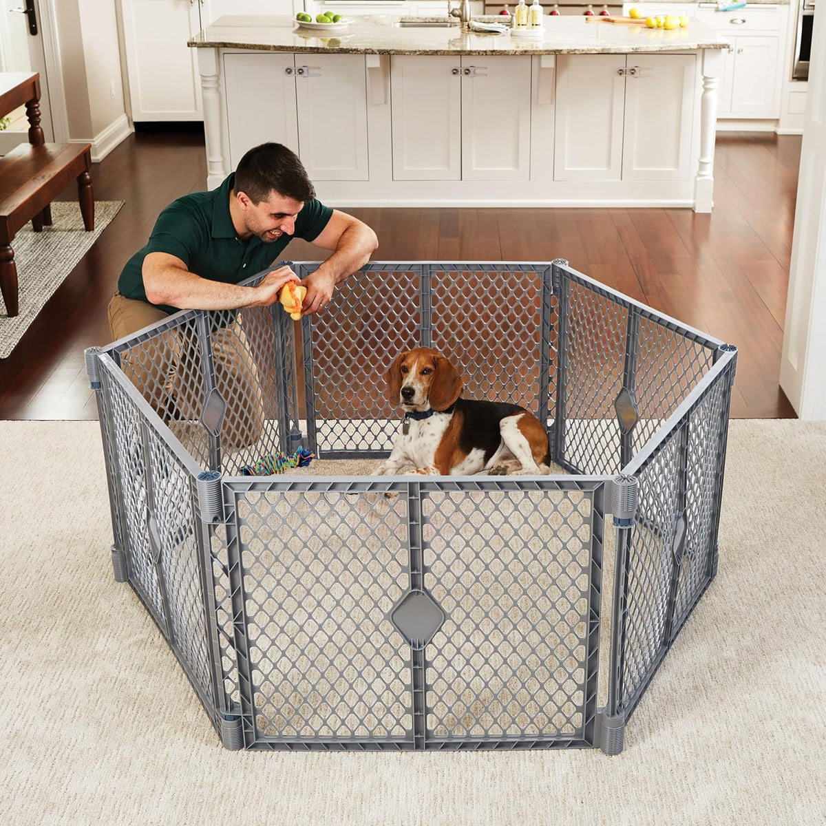 MyPet North States Petyard Plus: 3 Ft. Wide Folding Dog Playpen - 6-Panel / Basic / Fieldstone - image 2