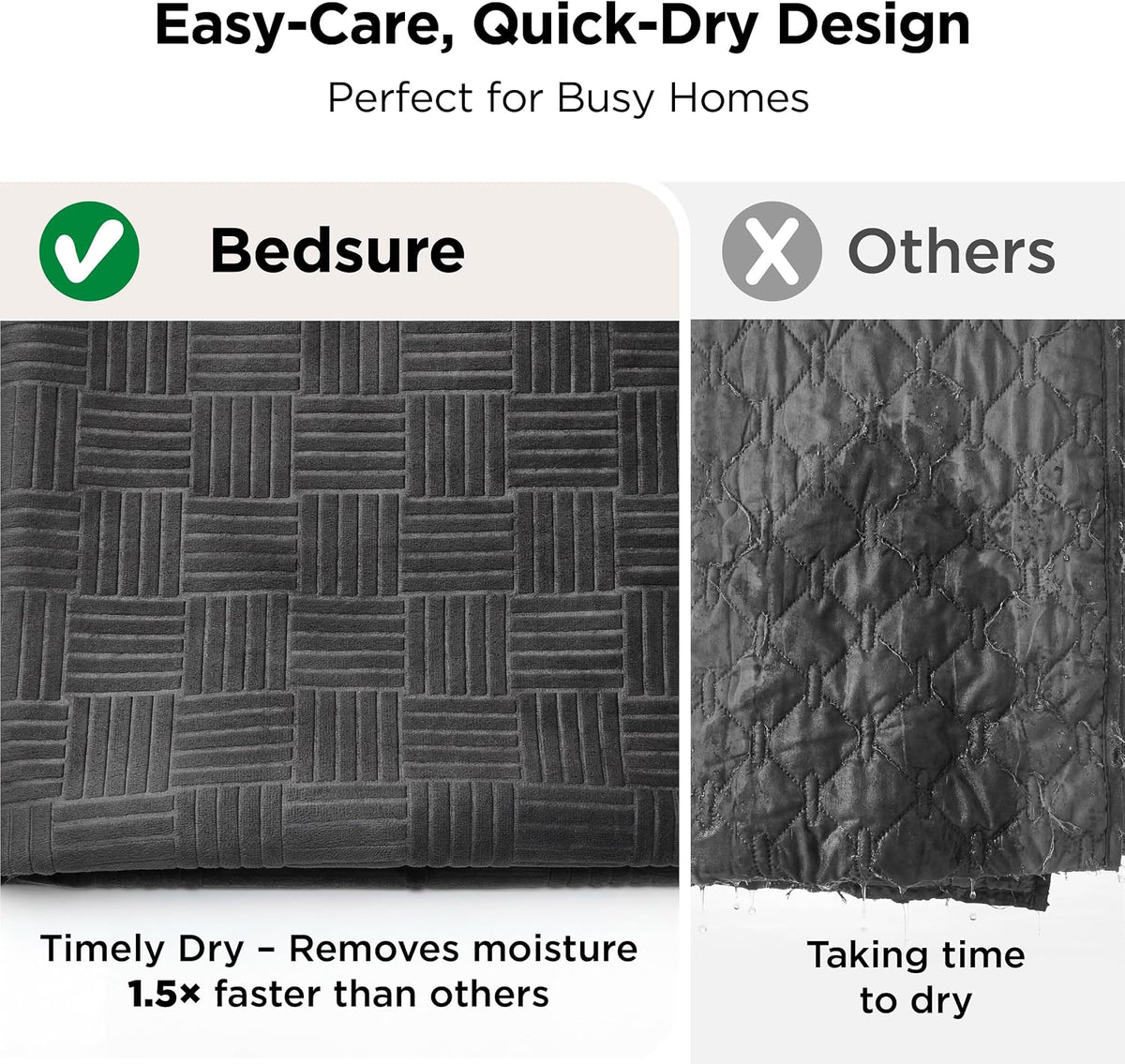 Bedsure Waterproof Couch Cover for Sofa and Dogs Quick Drying - 30x70 inch / Charcoal - image 4