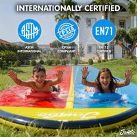 JAMBO Premium Triple Water Slide with 3 Bodyboards - 22ft Double Lane Multicolor - image 4