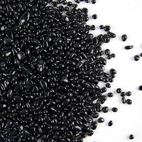 TWINKLING High Luster Round Fire Glass Stones, Marbles, Pebbles, Beads Gems for Fire Pit Vase Fillers Crafts Aquarium Garden Decoration, 3-6mm, 1-Pound Jar (Black)