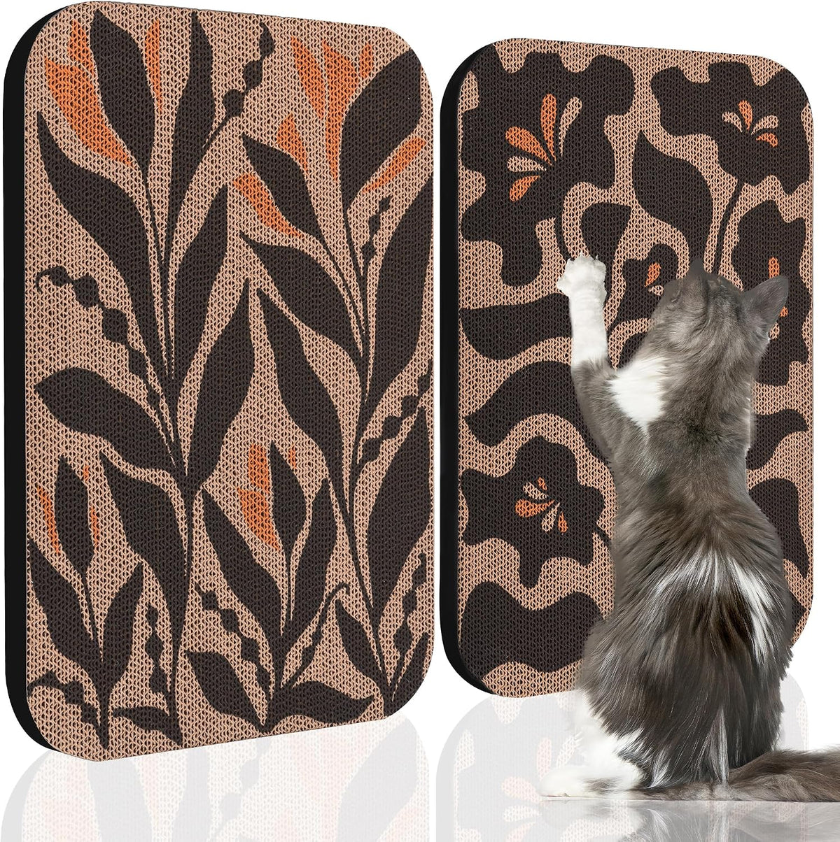 Cat Wall Scratcher, Art Cat Scratching Board for Indoor Cats – Essentials for Cats - Black & White 2