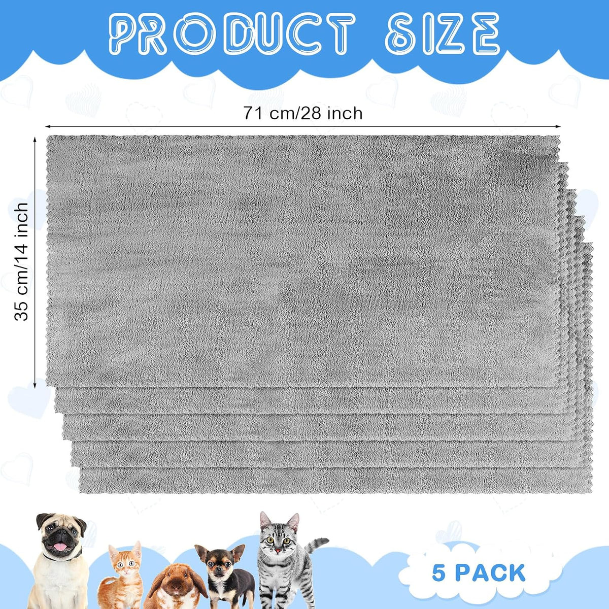 SmoothNovelty 5 Pcs Waterproof Guinea Pig Cage Liner - Gray / 14" X 28" / Classic - image 2