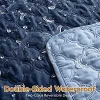 FunFurry Waterproof Dog Blanket, Couch Cover for Dogs Washable - 52 X 82 Inch - 1 Pack / Dark＆light Blue - image 2