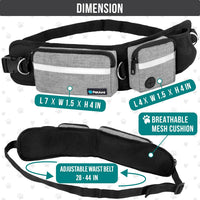 PetAmi Hands Free Dog Leash with Waist Running Belt Bag, Single – Essentials for Dogs - 1 Leash / Heather Grey - image 2