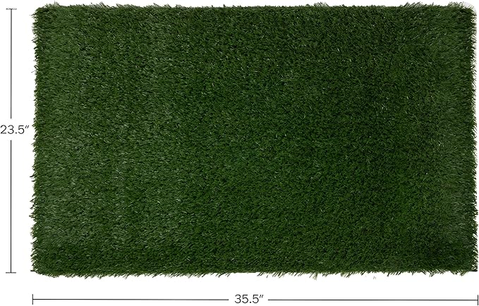 Set of 3 Reusable Pee Pads for Dogs - 35.5x23.5in Replacement Artificial Dog Grass - Dog Housebreaking Supplies for Puppy Training by PETMAKER