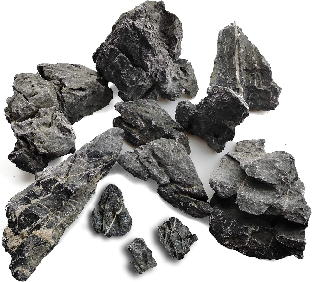 Voulosimi Natural Slate Rocks PH Neutral Stone Perfect Rocks - Seiryu Stone / 12 lb