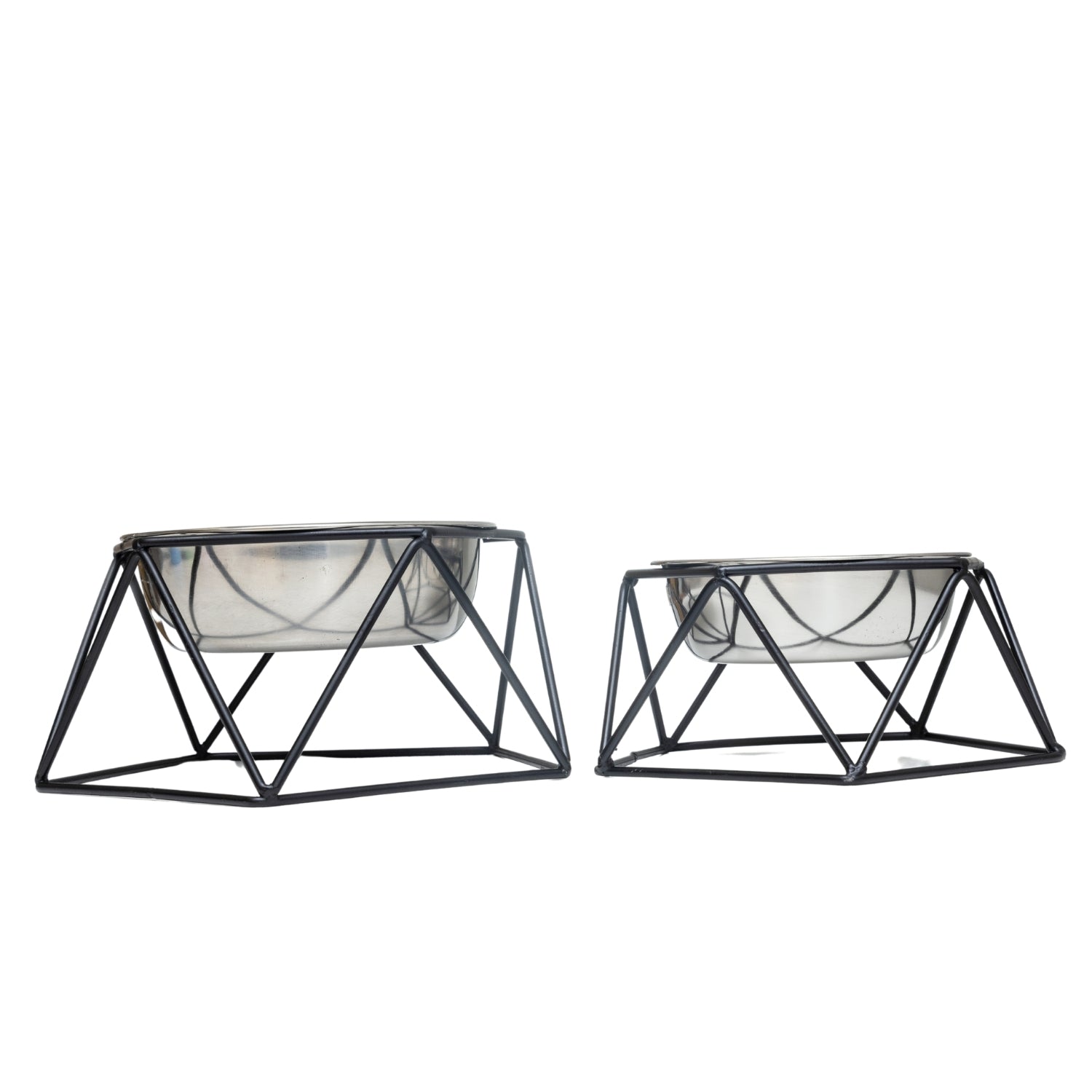 Country Living Elevated Single Dog Bowl Feeder – Geometric Design with Removable Stainless Steel Bowl - BIG FRENCHIES