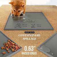 AVERYDAY 32x24 Waterproof Silicone Dog Food Mat - Grey / 23" x 16" - image 3