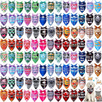 Sweetude 100 Pcs Dog Bandanas Bulk Triangle Bibs Adjustable - Stylish