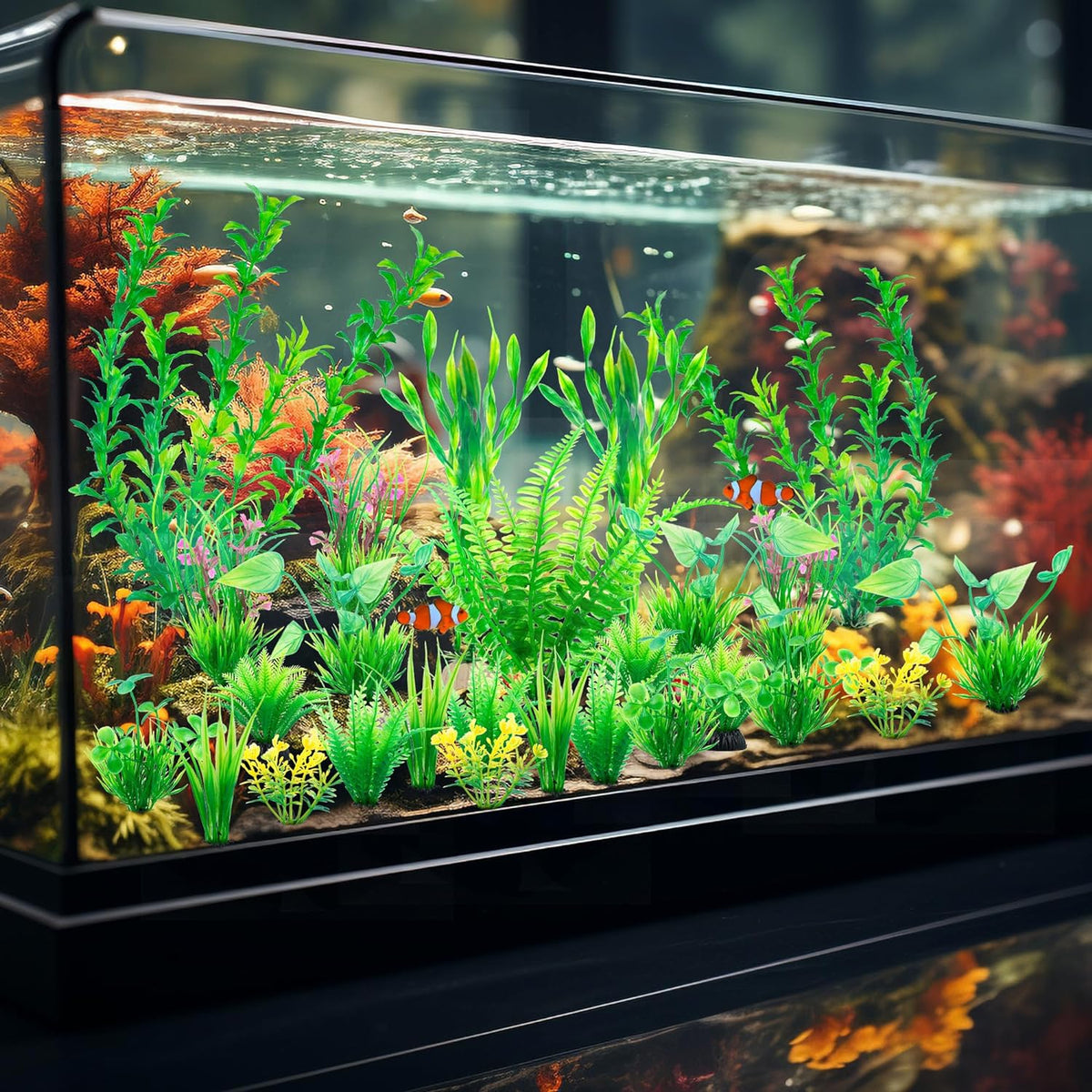 Ameliade Aquarium Artificial Plastic Plants Large Fish Tank Decor - image 4