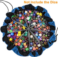 SIQUK Large Dice Bag with Pockets Big Capacity Dice Bag Drawstring - Dark Blue - image 2