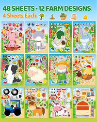 48 Fall Make-a-Face Sticker Sheets for Kids - Farm Fun - image 2