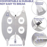 Dog Grooming Hammock Harness for Dogs & Cats with Pet Nail Clipper Trimmer - Cat Hanger Sling for Trimming Clipping Nails- Dog Hammock Restraint Bag for Small Medium Large pet （ Grey M ）