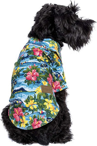 Parisian Pet Hawaiian Dog Shirt - Cotton Summer Clothes - Stylish Beach Outfit - Hook and Loop Closure - Machine Washable - XL