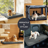 Bedsure Self Warming Dog Bed for Large Dogs - Orthopedic Waterproof Puppy Beds with Removable Washable Cover, Egg Crate Foam Pet Mat, Suitable for Pet Up to 65 lbs