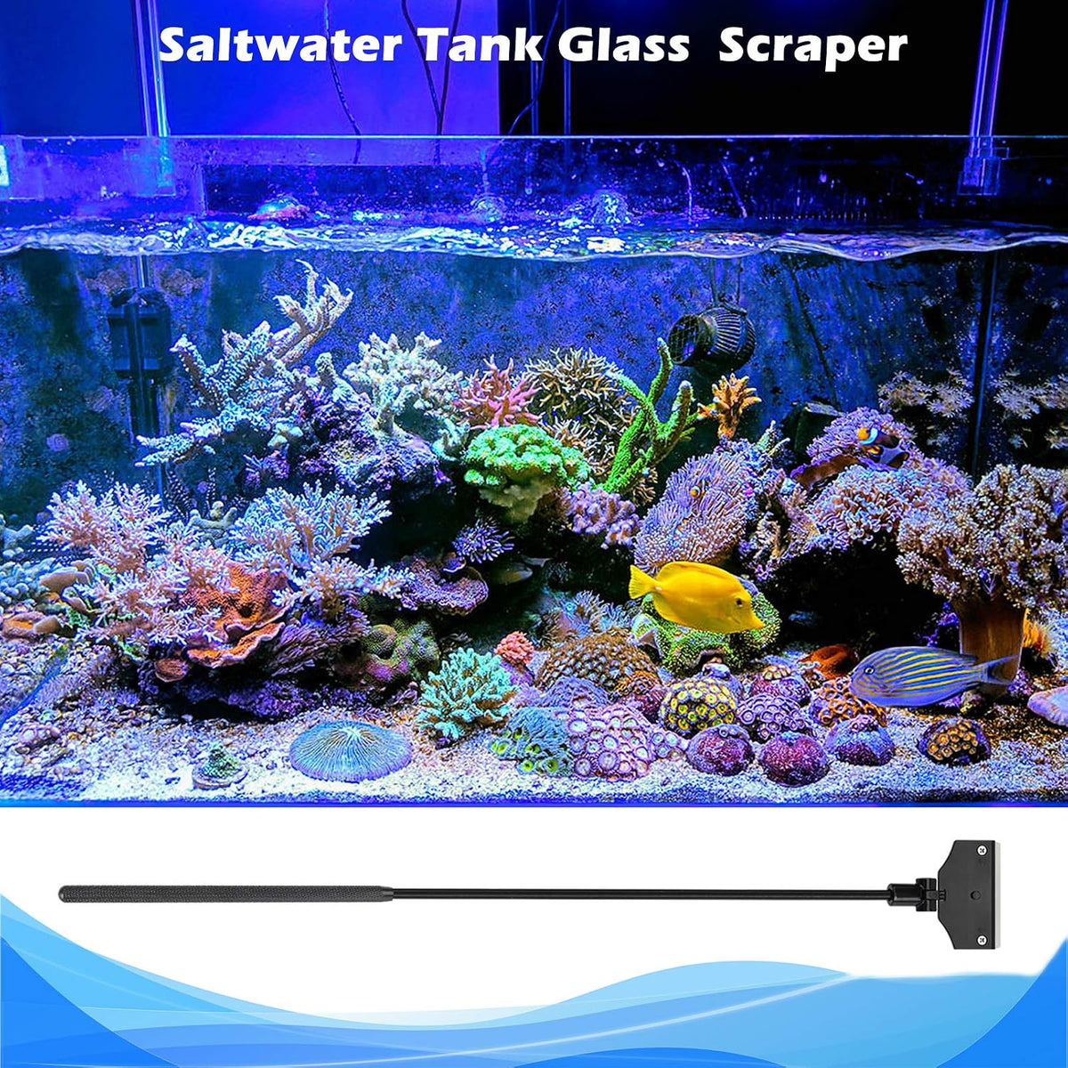 Pronetcus Algae Scraper for Glass Aquariums, Fish Tank Cleaner - 21.65 Inch - image 2