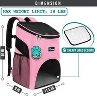 PetAmi Cat Backpack Carrier for Small Dogs and Large Cats - Pink - image 2