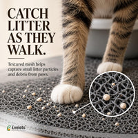 Small Cat Litter Trap Mat, Waterproof, Non-Slip, Washable - Gray / Large - image 3