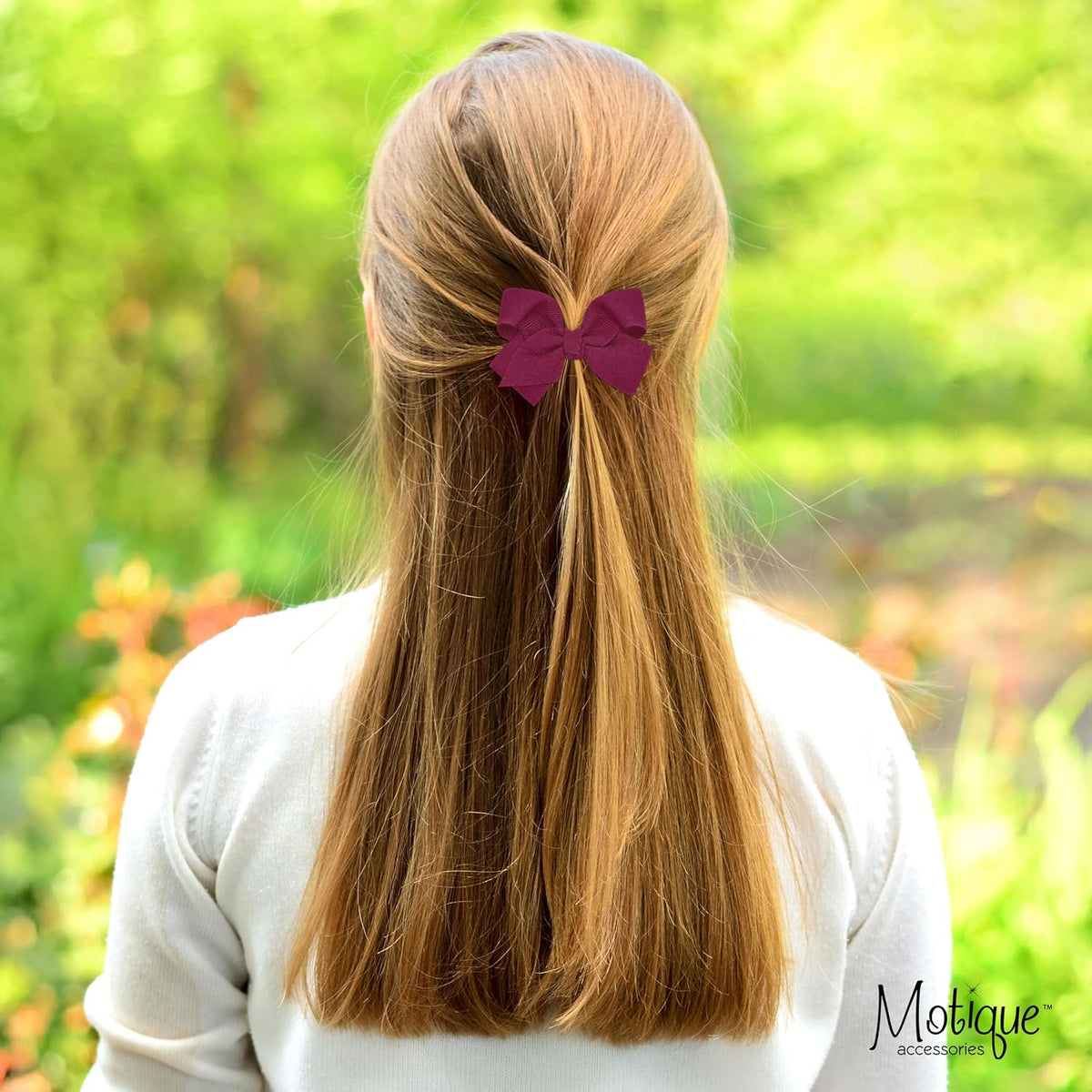 Motique Accessories 4 inch dusty rose grosgrain hair bow for girls on a metal alligator clip - view 28