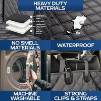 XL Floor Cover with Door Protection, 2025 Black – As Seen on Shark Tank – Fits Full‑Size Crew Cab Trucks with Fold‑Up Seats, Waterproof & Machine Washable – Sturdy XL Dog Hammock for Truck
