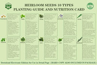 10 Herb Seeds Garden Starter Grow Kit with Green Pots, Markers, Nutritional Soil, Watering, Herb Clipper, Complete Indoor Potted Plant Growing Set for Kitchen DIY