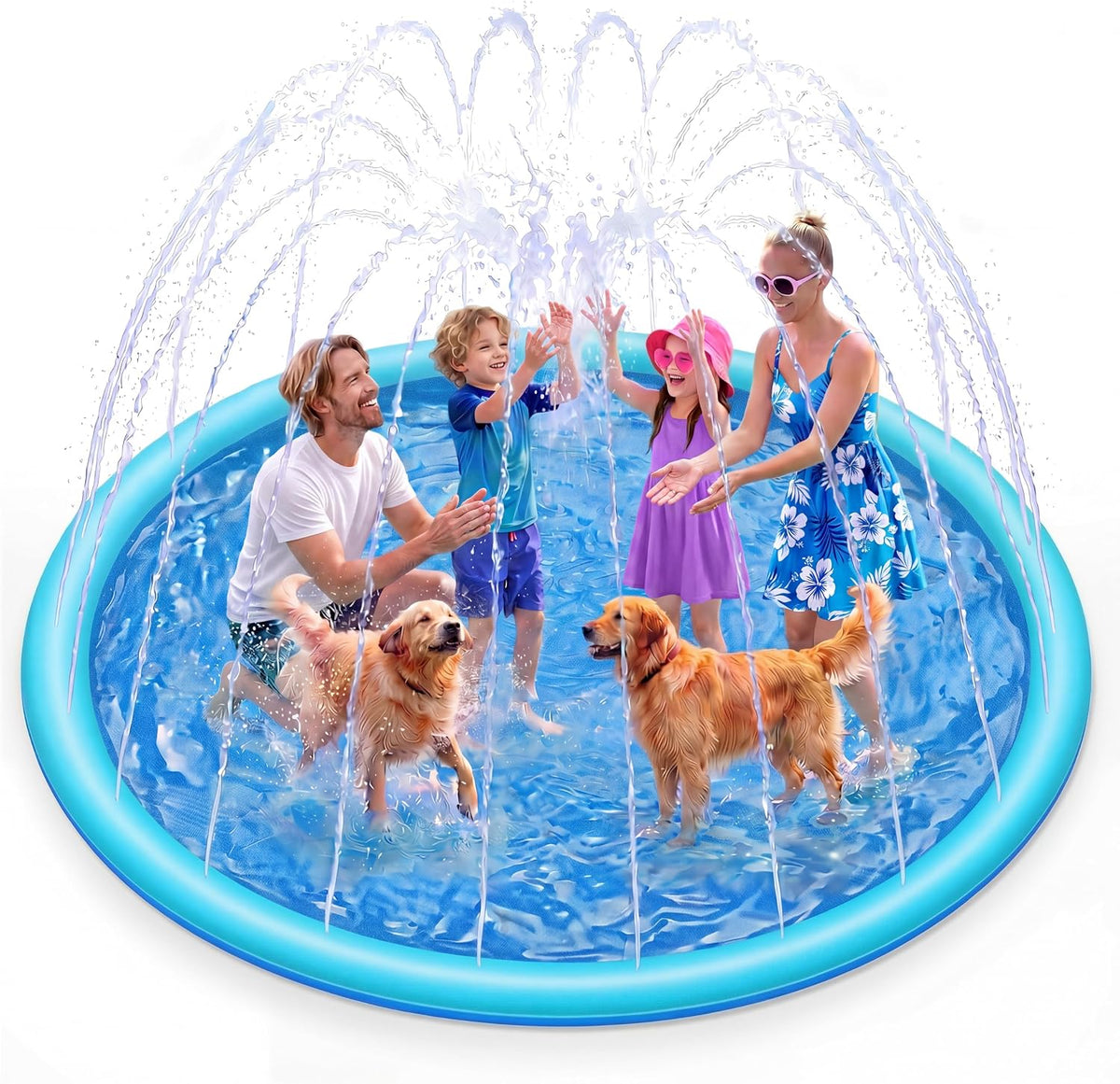 SLOOSH 60" Non-Slip Splash Pad Sprinkler - Blue / 120in