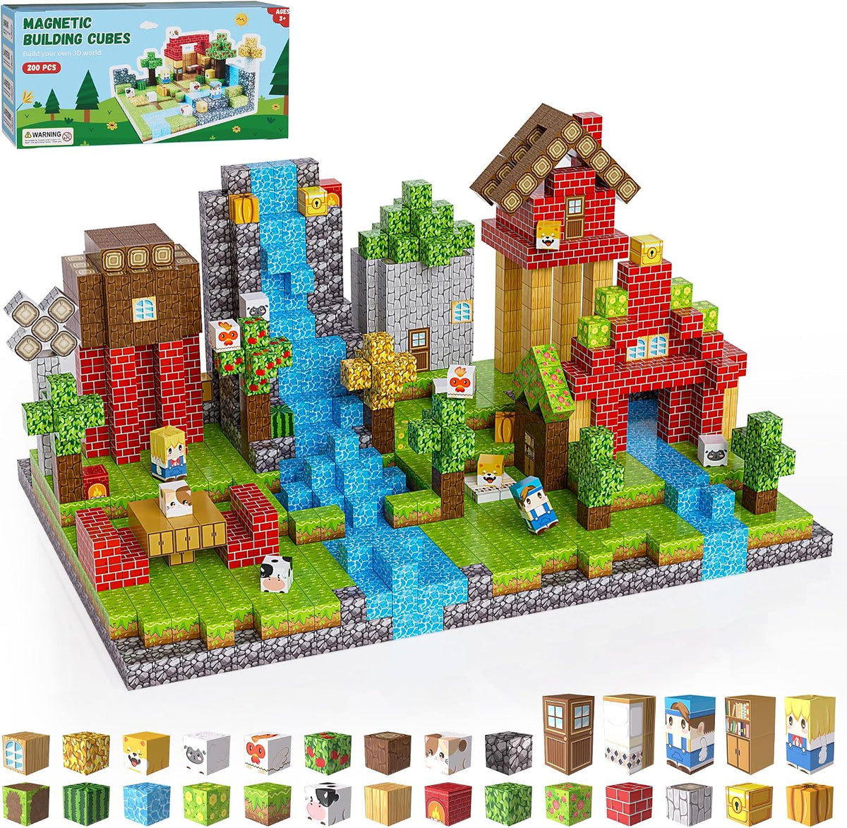 200PCS Magnetic Building Blocks Set - Forest 200PCS 0.78 in Size