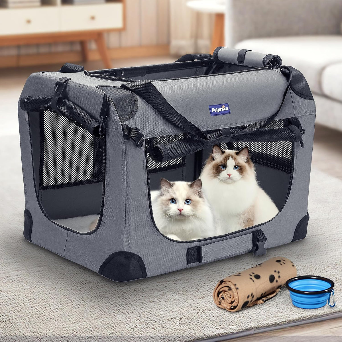 Portable Collapsible Dog Crate - Gray / 24.0"L x 17.0"W x 17.0"H - image 2