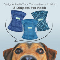 Wegreeco Washable Male Dog Belly Band - Large / Checkered Denim - image 2
