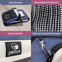 Cat & Dog Pet Carrier, Fits 2 Cats or Medium Dog Comfortably - Navy / Large - image 4