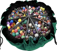SIQUK Large Dice Bag with Pockets Big Capacity Dice Bag Drawstring - Dark Green