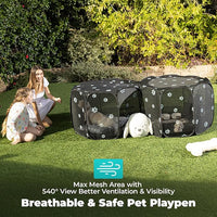 2-in-1 Cat Playpen, Pop Up Dog Pet Playpen for Indoor Outdoor Cats Enclosure, Portable Pet Playpen, Kitten Puppy Foldable Play Pen Cat Dog Tent Crate Cage Kennel(No Divider, Unified Space)