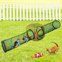 Cat Play Tunnel + Cube for Indoor and Outdoor, Cat Playpen - 3pcs Cube with 2 Tunnels