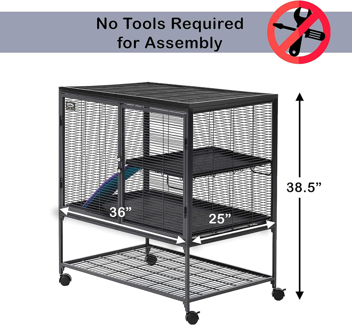 Critter Nation by MidWest Double Unit Small Animal Cage – Essentials for Small Pets - Black: 1/2 Inch Wire Spacing: Critter Nation / Single Story - image 2