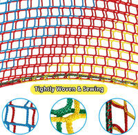 Climbing Cargo Net 6.5' x 9.8' for Outdoor Treehouse – Fun for Kids & Family - 14.7‘ x 9.8‘ / Multicolour - image 4
