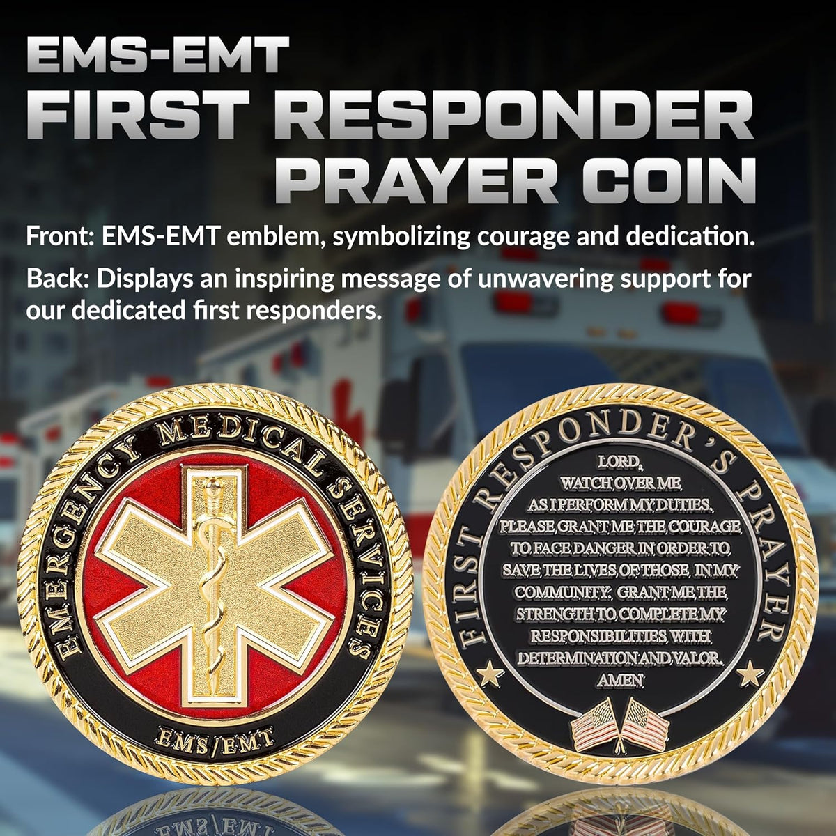 Military Gift Shop Air Force Armed Forces Prayer Coin - Emt - image 2