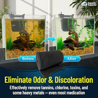 Aquarium Carbon Pad - Cut to Fit Carbon Infused Filter Pad Media for Crystal Clear Fish Tank and Ponds (18 Inch Width, 72 Inch Long)