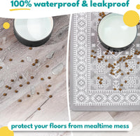Dog Mat for Food and Water, Cat Feeding Mat - 16.5"L x 26"W / Aztec Sun - image 2