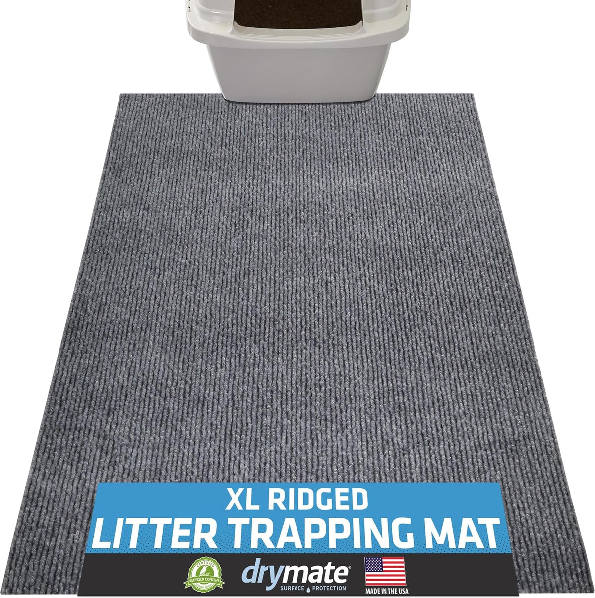 Drymate Cat Litter Box Mat, Litter Trapping Mat - Grey / 28x36 Inch (Pack of 1)