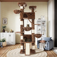 SHA CERLIN 81in Multi-Level Tall Cat Tree Tower for Indoor - Leopard Print - image 3