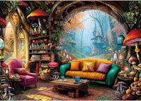 Blueforest Puzzles for Adults 500 Pieces - Fantasy Mushroom Forest Cottage / 27.5" x 19.7"