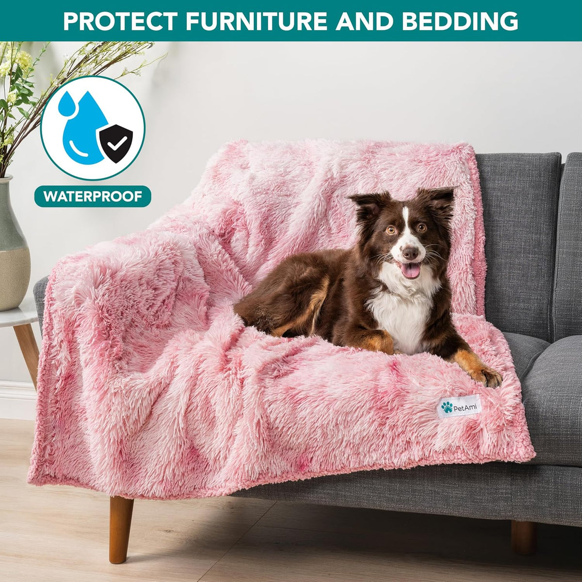 PetAmi Waterproof Dog Blanket for Couch Protector Pet Throw - Tie-dye Pink / X-large (60x80) - image 2