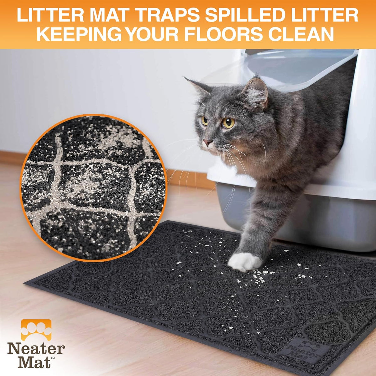 Neater Pets Neater Mat Cat Litter Mat - 28x40 / Black - image 2