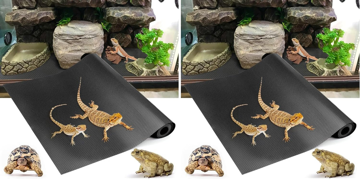 Bearded Dragon Tank Accessories - 118inch (Pack of 2) / Black