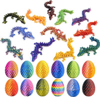 24 3D printed articulated dragon figures in assorted colors - view 2