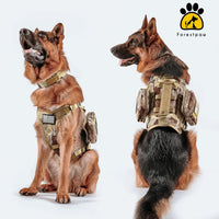 Forestpaw Tactical Dog Harness for Medium Dogs, Service Dog Vest - L:Chest 27-40",Fit 70-140lbs / Camouflage Brown - image 4
