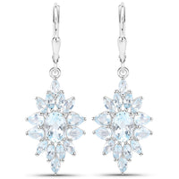 19.18 Carat Genuine Blue Topaz .925 Sterling Silver 3 Piece Jewelry Set (Ring, Earrings, and Pendant w/ Chain)